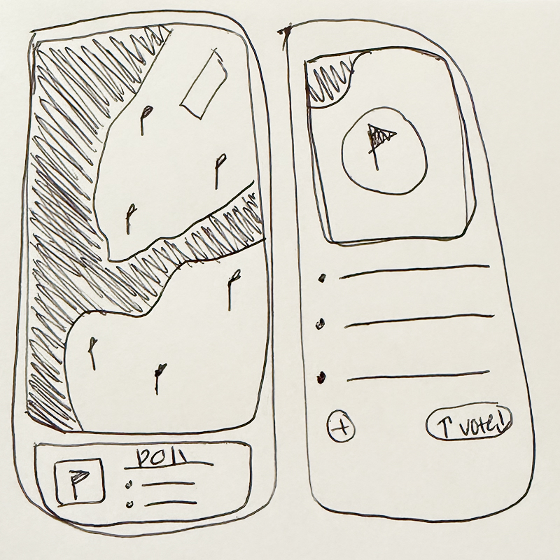 Sketch of a map of election polling centers.